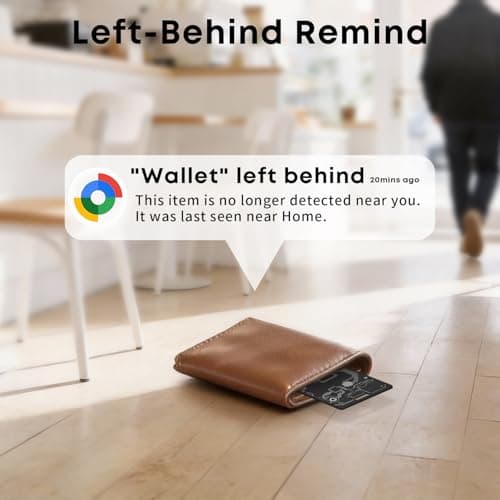 Wallet Finder, Bluetooth Tracker Card and Item Locator for Luggage Tags, Passports and Android Phones Compatible with Google Find Hub, Thin Phone Finder IP68 Waterproof, Black - Thumbnail 4
