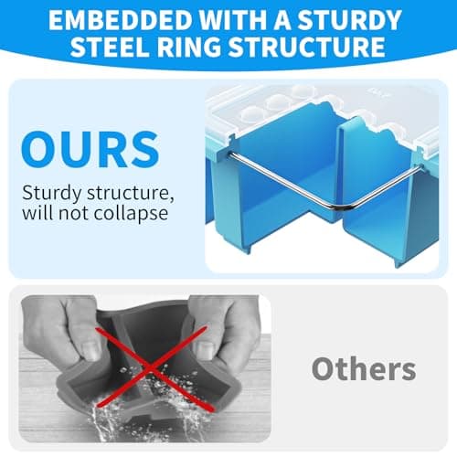 EuChoiz 2 Pack Silicone Freezer Tray Cubes 1 Cup with Date Mark Lids for Freezing Food Leftovers Sauces Portion and Lasagna Broth, Soup Freezer Molds for Meal Prepping Thick Enough - Thumbnail 3