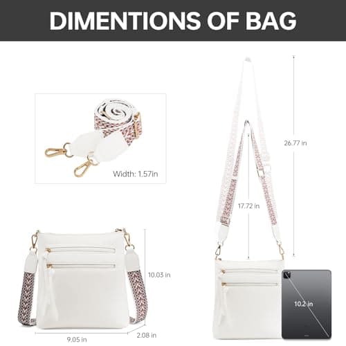 GEMIU Womens Crossbody Purse Multi Pocket Crossbody Bags for Women Lightweight Crossbody Purses For Women White - Thumbnail 4