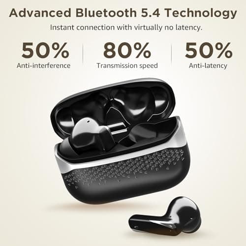 syomiyurx 2026 Upgrade Wireless Earbuds Bluetooth 5.5, Flagship Edition with ENC Call Noise Reduction, HiFi Surround Sound, 13mm Speaker, Ultra Long Battery Life, Sweat Proof (Black) - Thumbnail 3