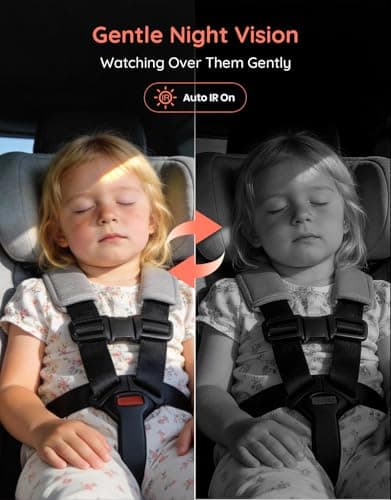 Babyvue BV5 Baby Car Camera 1080P, Dual USB Powered for Large Vehicles, IR Night Vision, 5.2” Display with Rear-Facing Car Seat Camera, Easy Installation for Infant & Toddler - Thumbnail 4