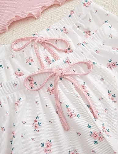 Girece Sexy Pajamas for Women Two Piece Lounge Shorts Set Cute Lingerie Summer Pjs Cami Sets for Women Sleepwear Sexy Nightwear(Pink,XXL) - Thumbnail 5
