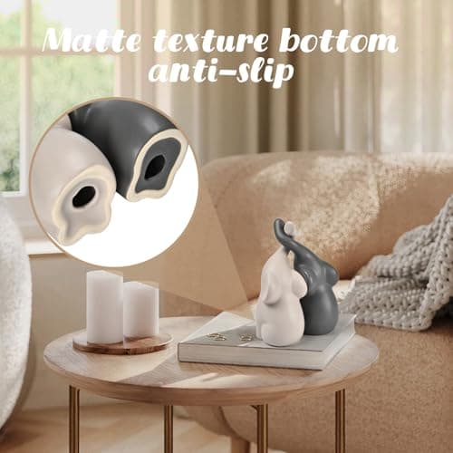 Boobezeen Elephant Statues Home Decor Small Figurines Home Ceramic Decor Sisterhood Elephant Ornament for Living Room House Shelf Table Vanity Entryway DéCor - Thumbnail 4