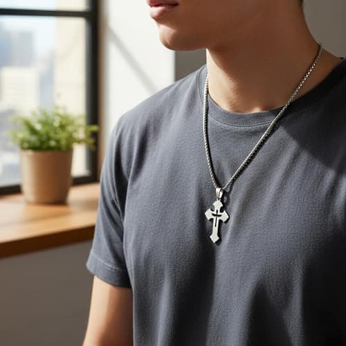 Jekvill Silver Cross Necklace for Women & Men - Dainty cross necklace Hypoallergenic Minimalist Pendant Necklaces - Faith-Inspired Jewelry Gift - Thumbnail 4
