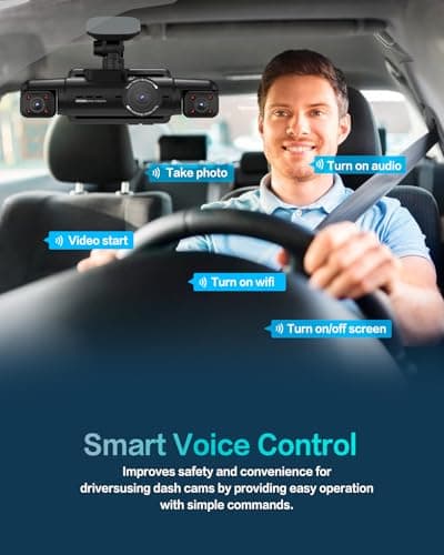 AI Dash Cam Front Rear Inside, 4 Channel 3k+1080P*3 Dashcam with Smart Driving Monitor System, 360° View Car Cameras 5GHz Wi-Fi GPS, Camera for Car Night Vision 128GB SD Card, 24H Parking Mode N700Pro - Thumbnail 6