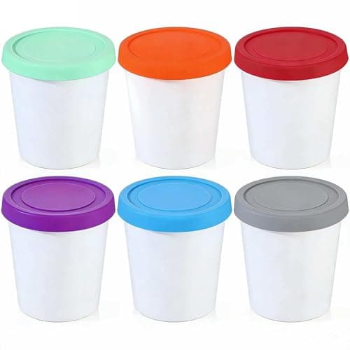 YQMYXG 6 Pack 8 Oz Ice Cream Containers for Homemade, Ice Cream Containers with Silicone Lids Leak-Free, Reusable Ice Cream Storage Containers for Freezer Chocolate Sorbet - Image 1