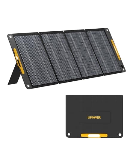 Lipower 200W Portable Solar Panel for Power Station, IP68 Waterproof, 25% High Efficiency ETFE Monocrystalline, Adjustable Kickstands, 200Watt Foldable Solar Charger for Generator,RV,Camping,Off Grid - Image 1