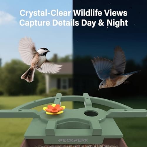 Smart Bird Feeder with Camera Solar Powered Outdoor - 2K HD Live Video, AI Bird ID, Squirrel-Proof, Instant Alerts & IP65 Weatherproof Outside, Great Gift for Familys & Friends - Thumbnail 6