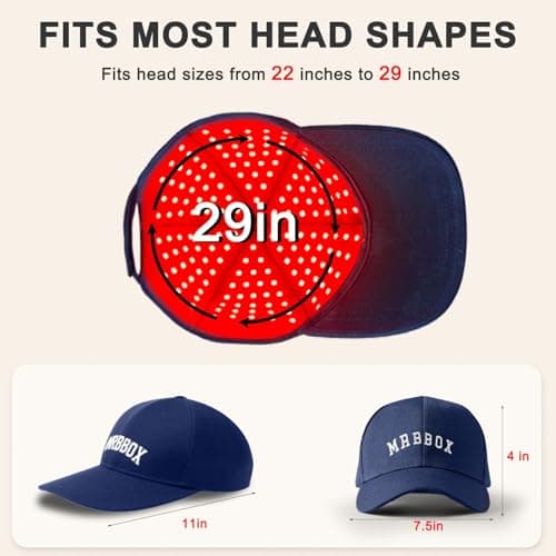 Red Light Therapy for Hair Growth for Men & Women,Red Light Hair Growth Cap,Full-Scalp Coverage,At-Home Scalp Care, Father‘s Day Gift Idea,Blue Cap - Thumbnail 6
