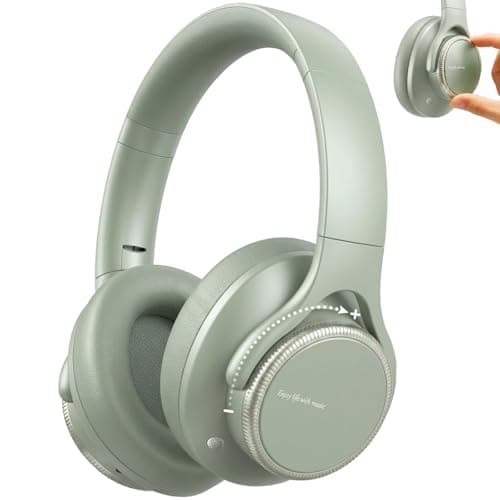 Xmenha ANC Wireless Bluetooth Hybrid Active Noise Cancelling Headphones Green Over the Ear Earphones Sound Cancelling Headphone Headset with Noise Cancellation for Airplane Travel Gym Game Adults - Image 1