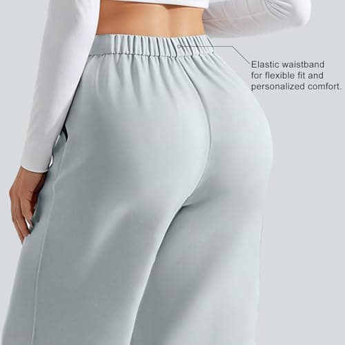 OctMoon Women’s Straight Leg Wide Leg Dress Pants – Stretchy High Waisted Work Pants for Women, Business Casual Slacks for Office & Daily Wear(Grey)-XXL - Thumbnail 5