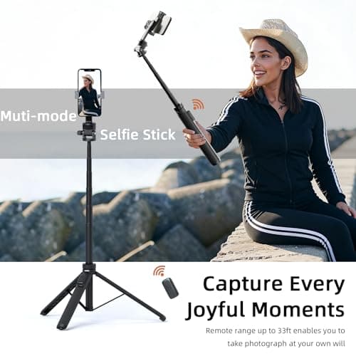 Jishane 70" Camera Tripod for GoPro Stand, Extendable Action Camera Tripod for GoPro Max2/ Hero13/12/11/10 DJI OSMO Pocket 3 & Action 6/5 pro/4, Insta360 X5/X4 - Thumbnail 3