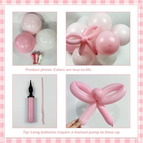 Coquette Birthday Decorations 145 Pcs Pink and White Balloon Garland Arch Kit Include Light Pink White Bow Balloons Different Size for Baby Shower Gender Reavel Wedding Party Decorations - Thumbnail 4