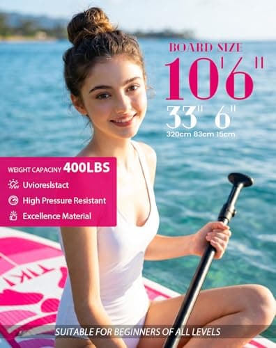 FunWater Inflatable 10'6×33"×6" Ultra-Light SUP for All Skill Levels Everything Included with Stand Up Paddle Board, Adj Paddle, Pump, ISUP Travel Backpack, Leash, Waterproof Bag - Thumbnail 2