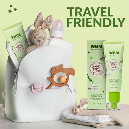 WBM Diaper Rash Cream | Baby Rash Relief Ointments Cream | Cruelty-Free, Hypoallergenic, Soothing, Moisturizing with Zinc Oxide | Gentle for Baby Skin | 2.82 oz - Thumbnail 6