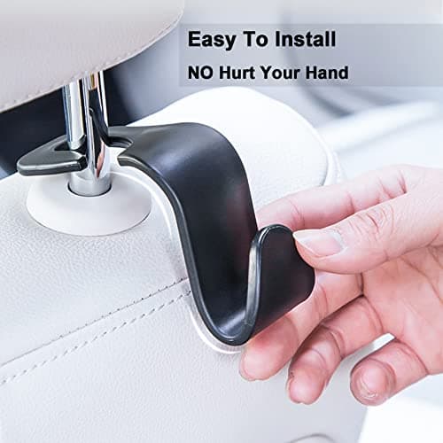 VTECHOLOGY Car Seat Headrest Hook 4 Pack Vehicle Backpack Hooks Hanger Vehicles Holder Organizer for Purses,Bags,Cloths,Car Water Bottle Hook Seat Accessories - Thumbnail 5