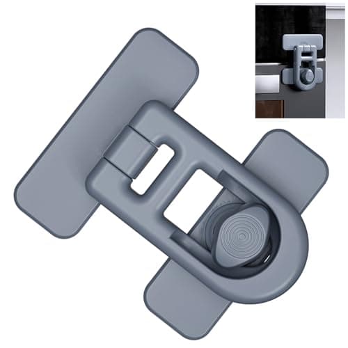 Bstsilver Refrigerator Lock Baby Proofing for Cabinet Door Corner Drawer Oven Freezer Cupboard Microwave Kitchen Closet, RV Fridge Latch 90 Degree Childproof Safety for Toddler Cat Dog, New Adhesive - Image 1