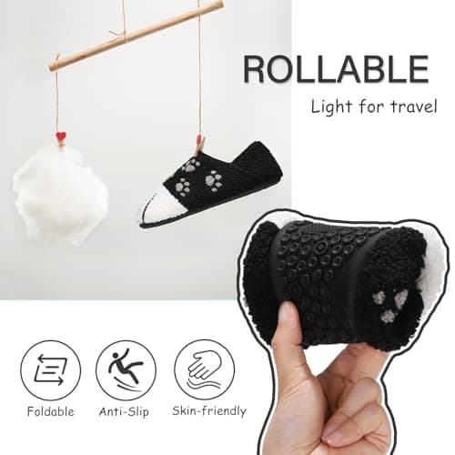 ATHMILE House Slippers for Women Men Indoor Barefoot Slippers Socks Furry Slip on House Shoes Cozy Comfy for Home Bedroom Travel - Thumbnail 5