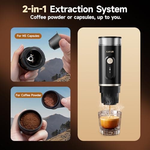 Kavor Portable Espresso Machine, 2-in-1 Travel Coffee Maker - Thumbnail 5