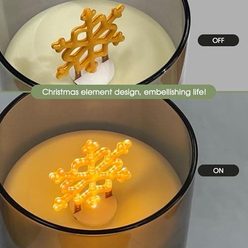 L LOHAS LED Electronic Candle Night Lights with Remote, 3-Pack Snowflake LED Flameless Candles, Battery Operated Flickering Night Light, 5 Brightness Levels & Timer, for Holiday Home Decor - Thumbnail 2