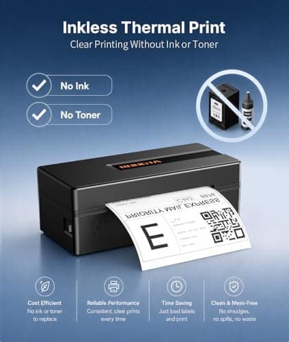 Rongta Bluetooth Thermal Shipping Label Printer: 4x6 Wireless Label Maker for Small Business - Compatible with Windows, Mac, iPhone& Android, Widely Used for Amazon Shopify Etsy(Black) - Thumbnail 4