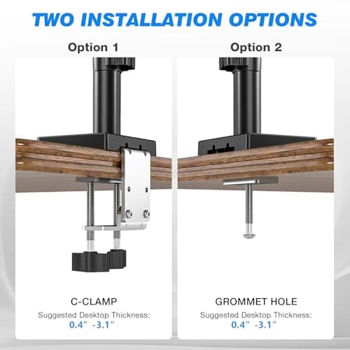 Triple Monitor Desk Mount Stand for 17"-32" Screens, Extra Tall & Long Desk Mount Hold up to 19.8lbs Each, Three Display Arm for Working Gaming with Tilt Swivel Rotation, VESA 75/100mm - Thumbnail 4