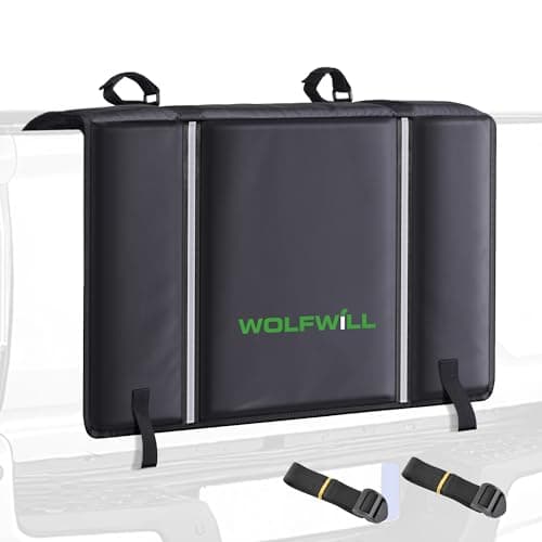 WOLFWILL Upgraded Tailgate Bike Pad, Waterproof Truck Tailgate Pad Cover for 2 Mountain Bikes with Reflective Strips Tool Pocket Fixed Straps - Image 1