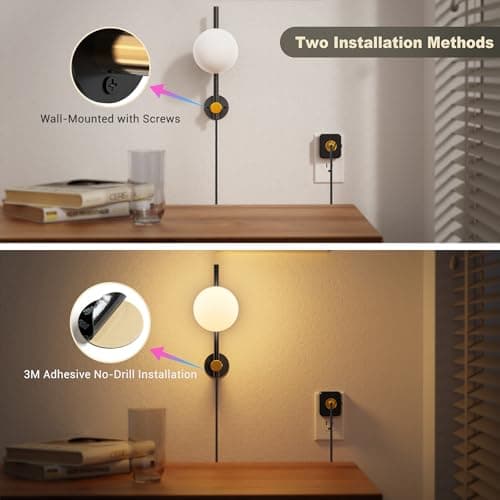 JandCase Night Lights Plug into Wall, 3000K Round Milky Night Light with 1.5M Braided Cord, 0-100 LM Adjustable Plug in Nightlight, Auto Light Sensor,Flexible Placement for Bedroom, Bathroom - Thumbnail 5