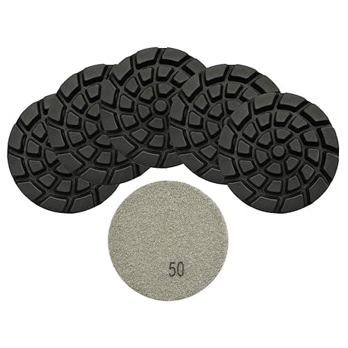 Diamond Concrete Polishing Pads - BRSCHNITT 6pcs 4 inch Grit#50 Resin Bond Renew Pads Beton Floor Renew Reparing Disk - Image 1