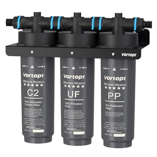 Vortopt F02-C2/UF/PP Under-Sink & Countertop Filtration,NSF Certificated Under Sink Filter System,with Flow Rate of 0.53 GPM,Easy Installation,Black. - Image 1