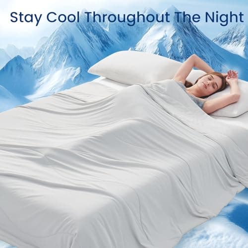Topcee Cooling Comforter 60"x90"-Cooling Blanket Everlasting Cold Touch for Hot Sleepers-Q-max 0.35 Double-Sided Lightweight Design Summer Ice Blanket for Night Sweats-Grey Twin - Thumbnail 2