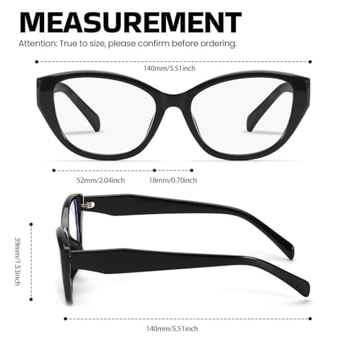 SODQW Designer Blue Light Blocking Glasses for Women Cat Eye Frame Reduce Eyestrain Computer Glasses for Gaming/TV - Thumbnail 5