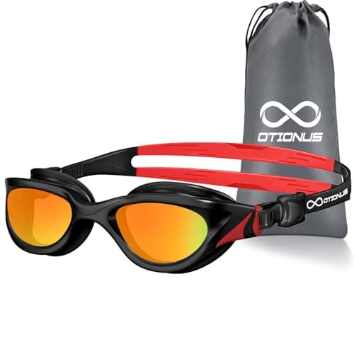 Otionus Swim Goggles for Adult Swimming Goggles Anti Fog UV No Leakage Wide View Clear Vision for Unisex Men Women Mirrored Lens - Image 1