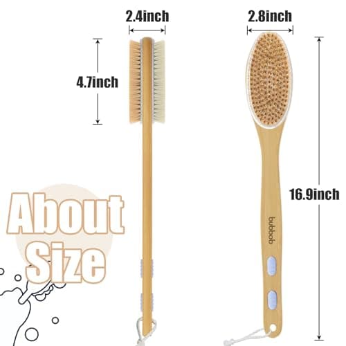 Back Scrubber for Shower,Bath Brush with Long Handle,Men and Women (Blue) - Thumbnail 2