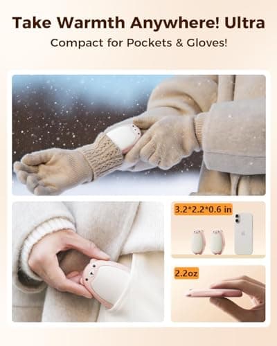 SWEETFULL Hand Warmers Rechargeable – Cute Bear, 2 Pack Magnetic, Reusable Electric Pocket Heater, Great Gift for Daughter, Kids, Wife, or Bestie, Portable for Outdoor & Camping (Pink) - Thumbnail 5