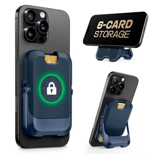 SUPCASE for MagSafe Wallet with Stand, Magnetic Wallet for Men Women, [Hold 6 Cards] [RFID Blocking] [Strong Magnetic Lock] Phone Stand Card Holder for iPhone 17/16/15/14/13/12 Series, Midnight Blue - Image 1