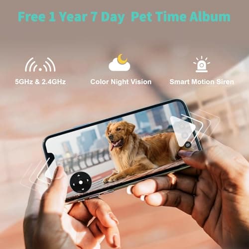 Alaga Indoor Security Camera,3K, 360° Pan/Tilt, Human/Pet/Motion AI, Night Vision, Speaker, Indoor Camera with Phone App, Compatible with Alexa & Google Assistant,5G & 2.4G WiFi,Black - Thumbnail 4