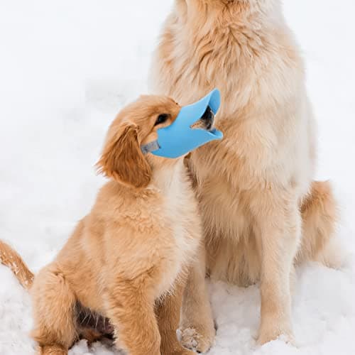 NACOCO Anti Bite Duck Mouth Shape Dog Mouth Covers Anti-Called Muzzle Masks Pet Mouth Set Bite-Proof Silicone Material (Blue, S) - Thumbnail 5