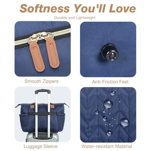 Tonyeee Diaper Bag Tote, Large Baby Diaper Bags Waterproof, Hospital Bag for Labor Delivery with Pacifier Case, Changing Pad, Shoulder Strap, Dark Blue - Thumbnail 6