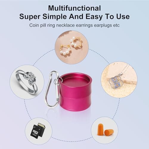 KONIDUN Mini Travel Ring Holder Keychain, Portable Jewelry Holder Keychain with Protective Sponge, Small Necklace Earrings Case for Gym Sports Bag Purse - Thumbnail 4