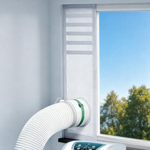 LOVIGA Portable Air Conditioner Window Vent Kit, 100% Sealing Portable AC Window Kit Seal Kit, Fit Both 5" & 6" Hose, Keep Hot Air Out, Length Adjustable, Waterproof,10X24~40 Inch - Image 1