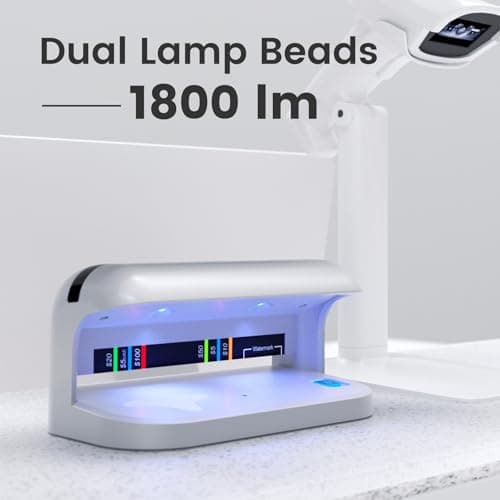 Aneken AL-17 Counterfeit Bill Detector with UV LED Light, Advanced UV Counterfeit Money Detector with Card & ID Detection, Suitable for All Currencies in the World, Silver - Thumbnail 2