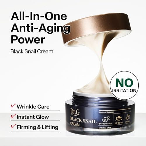 Dr. G Black Snail Cream - Korean Skincare with Snail Mucin - Anti-Aging Face Cream for Fine Lines - Firming Lotion for Skin Elasticity - Moisturizer for Skin Dullness - Deep Nourishment - 1.69 fl oz - Thumbnail 2