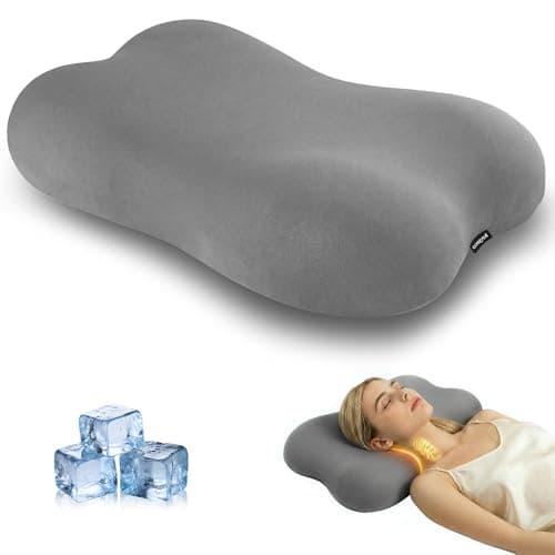 COMFYPIL Cervical Pillow for Neck Pain Relief, Ergonomic Contour Memory Foam Pillow for Side Back Stomach Sleepers, Deep Sleep Pillow for Cloud-Soft Shoulder Support with Cooling Pillowcase, Grey - Image 1