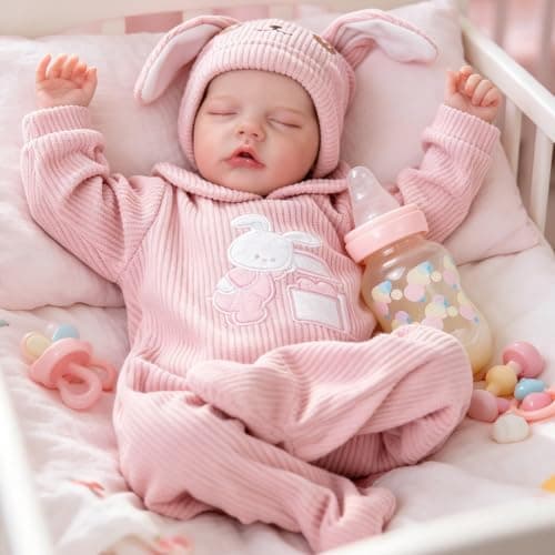 Milidool Lifelike Reborn Baby Dolls- 18-Inch Realistic Poseable Newborn Baby Girl Dolls,Soft Cloth Body Real Life Baby Doll with Gift Box for Kids Age 3 + - Image 1