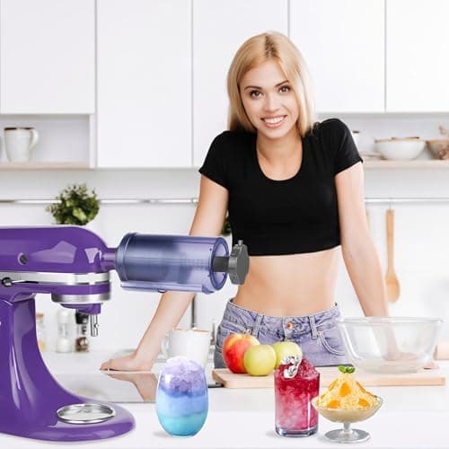 Jooke Shaved Ice Attachment for Kitchenaid Stand Mixer,Homemade Shaved Ice Maker,Snow Cone Machine for Kitchenaid Ice Shaver with 10 Reusable Ice Cube Mold,Ice Crushers for Home Use,Instruction Manual - Thumbnail 3