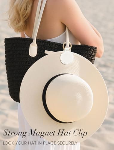 Niveaya Magnetic Hat Clip for Travel on Bag - Magnet Storage Hook, Vacation Traveling Essentials Accessory White - Thumbnail 4