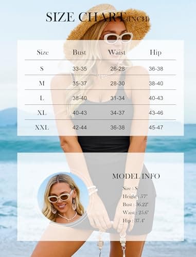 Arolina Shapewear Swimsuits for Women Swim Dresses Tummy Control Swimsuits Slimming One Piece Swim Skirts Bathing Suit 2026 Black S - Thumbnail 6