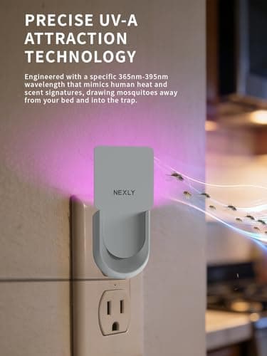 NEXLY MK030 Fly Trap Indoor Plug in Fruit Fly Mosquito Killer Glue Traps Gnat Zapper Catcher for Indoors Night Light Flying Trap Zappers for Home Bedroom Living Room Kitchen Basement - Thumbnail 4