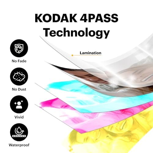 KODAK Mini Shot 3 Retro 3x3” Instant Digital Camera & Photo Printer, 38 Sheets, 2-in-1 Portable Print Camera, Bluetooth Smartphone Printer for iOS & Android, 4PASS Dye Sublimation, White - Thumbnail 3